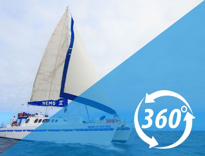 Virtual Tour 360 Nemo II Motor Sail Catamaran