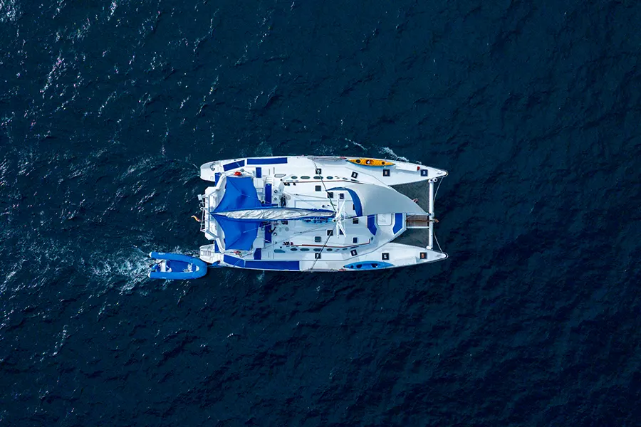 Nemo III Catamaran Top View Galapagos Islands